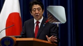 Japan's Prime Minister Shinzo Abe speaks during a news conference at his official residence in Tokyo, Japan, October 6, 2015.