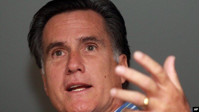 Former Massachusetts Gov. Mitt Romney speaks in Des Moines, Iowa. (file photo)