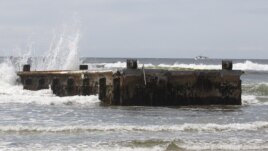 This huge dock washed ashore on Agate Beach, in Newport, Oregon.