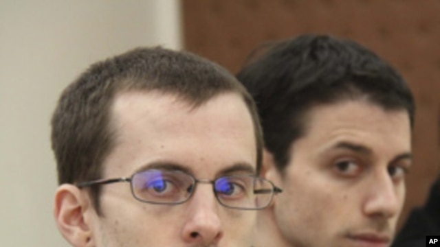 Jailed US hikers Shane Bauer and Josh Fattal (file photo)