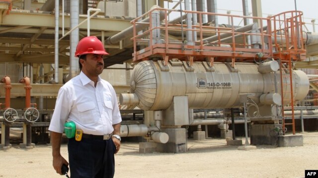 An Iranian worker at the South Pars gas field in the southern Iranian port town of Asaluyeh.