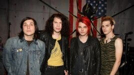 From left to right, Frank Lero, Ray Toro, Gerard Way and Mikey Way from My Chemical Romance in 2010