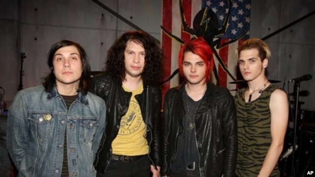 From left to right, Frank Lero, Ray Toro, Gerard Way and Mikey Way from My Chemical Romance in 2010