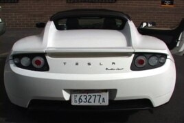 The back end of the Tesla Roadster