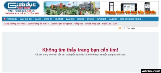 Bài viết đã được gỡ xuống khỏi trang Giáo dục Việt Nam.