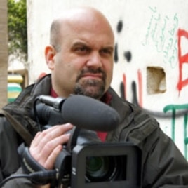 VOA correspondent Phil Ittner on assignment in Benghazi, Libya