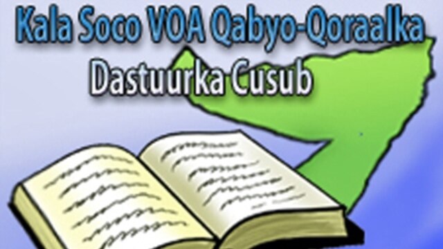 Graphic from VOA Somali Service website highlighting new program about the country's proposed constitution.