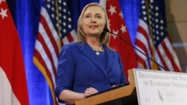 US Secretary of State Hillary Clinton speaks in Singapore November 17, 2012.