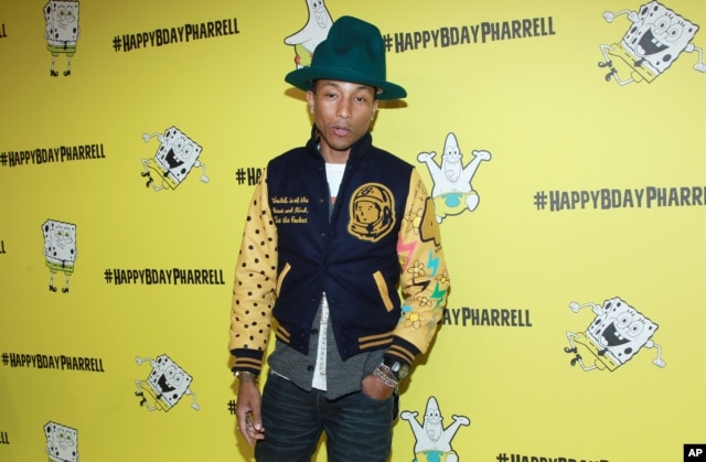 Pharrell Williams attends his SpongeBob-themed 41st birthday party at Cipriani, Wall Street, April 4, 2014 in New York.