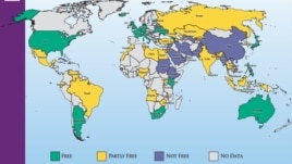 Freedom on the Internet 2013 by country (image courtesy of Freedom House).