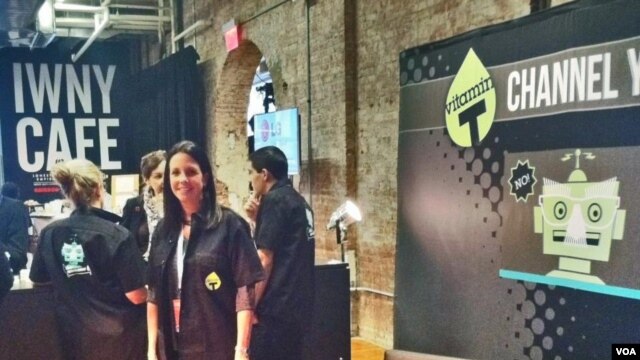 Sharon Strauss is at Internet Week to spread the word about Vitamin T, a company which connects people with ad agencies, Web development experts and design help.