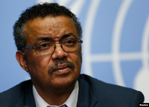FILE - Tedros Adhanom, Ethiopia's minister of foreign affairs and former minister of health, is seen at a news conference at the European headquarters of the United Nations in Geneva, Switzerland, May 24, 2016.