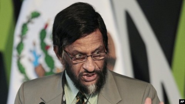 Rajendra Kumar Pachauri, chairman of the Intergovernmental Panel on Climate Change, speaks during the opening of the Green Solutions @ COP16 in Cancun. (File Photo)