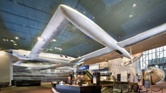 The Voyager airplane now hangs in the National Air and Space Museum in Washington