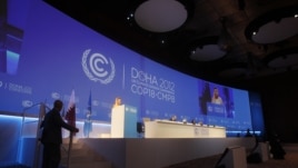Christiana Figueres, Executive Secretary of the United Nations Framework Convention on Climate Change, speaks at the opening session of the United Nations Climate Change Conference in Doha, Qatar, November 26, 2012.