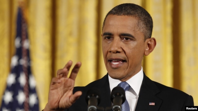 Tổng thống Obama tại buổi họp báo đầu tiên kể từ khi ông tái đắc cử, 14/11/2012. REUTERS/Larry Downing 