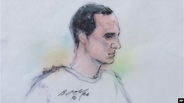 Bức phác họa bị can Jared Lee Loughner tại một phiên tòa
