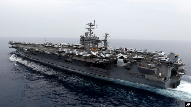 Tàu sân bay hạt nhân USS Harry S. Truman tại một vị trí bí mật ở biển Địa Trung Hải.