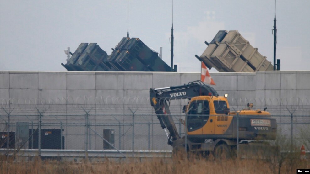 Các bệ phóng tên lửa Patriot của Mỹ tại căn cứ không quân Hoa Kỳ Osan ở phía nam Seoul, Hàn Quốc.