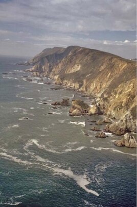 This is a photo of Drake Bay. The terrain up in Oregon looks very similar and, of course, Sir Francis Drake didn’t know where he’d landed relative to future US state boundaries. (National Park Service)