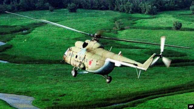 Máy bay trực thăng MI-8, loại giống như chiếc trực thăng bị rơi tại miền đông Siberia làm 19 người thiệt mạng.