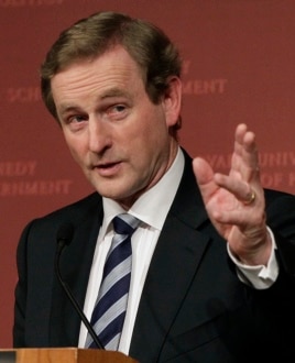 Irish Prime Minister Enda Kenny speaking at Harvard University, Thursday, Feb. 16, 2012