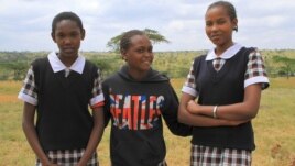 Masai girls, now in school instead of being married young, at Priscilla Nangurai's rescue center in Kajiado, Kenya