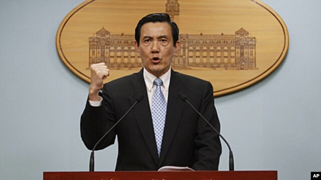 Taiwan's President Ma Ying-jeou during a press conference in Taipei, May 10, 2011