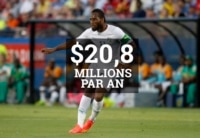 Didier Drogba earns $20.8 million per year.
