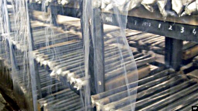 Unused nuclear fuel rods are piled on the shelves of a warehouse at North Korea's main nuclear plant in Yongbyon, North Korea (file photo)