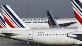 Air France planes are parked on the tarmac at Paris Charles de Gaulle airport, in Roissy, near Paris. (Feb 2012 photo)