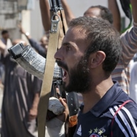 A Libyan rebel fighter in Zawiya, western Libya, August 14, 2011.