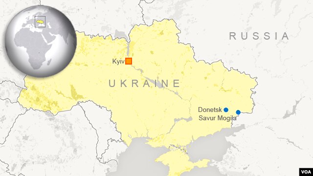 Bản đồ Savur Mogila, nơi hai chiếc máy bay chiến đấu của Ukraine bị bắn rơi.