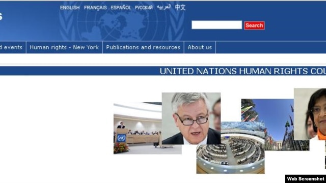 联合国人权理事会网站视频截图