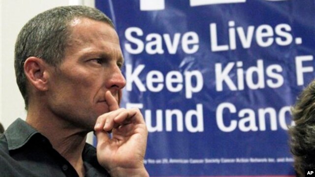 FILE - American cyclist Lance Armstrong in Los Angeles, California, May 2012.