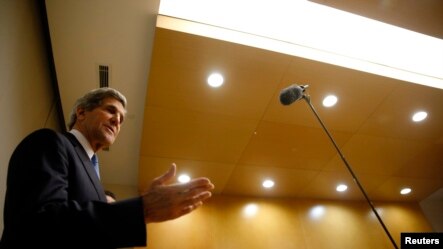 US Secretary of State John Kerry speaks at a news conference in Addis Ababa, Ethiopia, May 25, 2013.