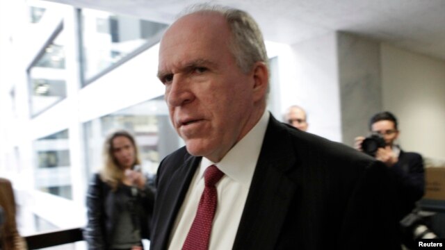 John Brennan, nominee for CIA Director, arrives at a meeting with Senate Intelligence Committee Chairwoman Dianne Feinstein on Capitol Hill January 31, 2013.
