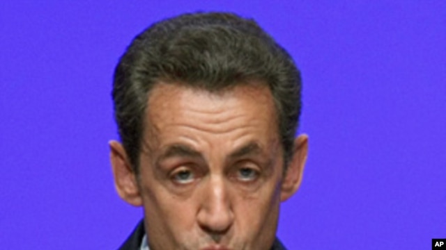 France's President Nicolas Sarkozy speaking in Toulon, Dec. 1, 2011.