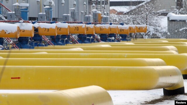 Gas pipes in the village of Boyarka, outside Kyiv, Ukraine, Dec. 19, 2012.