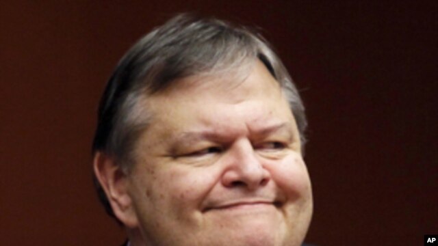 Greece's Finance Minister Evangelos Venizelos attends a Eurogroup meeting at the European Union council headquarters in Brussels February 9, 2012.