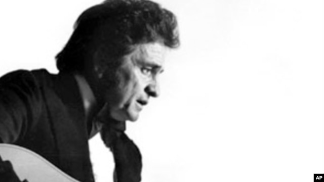 This is a 1977 photo of country western musician Johnny Cash.