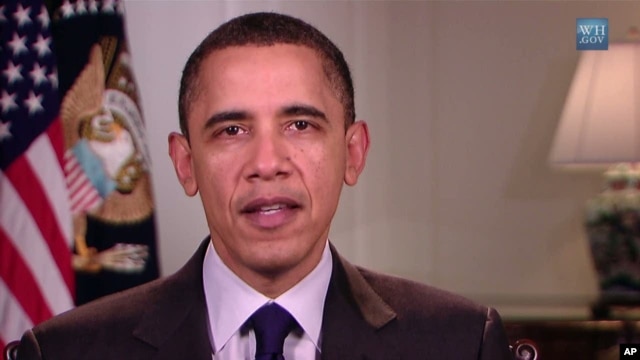 US President Barack Obama delivers his weekly address, February 26, 2011