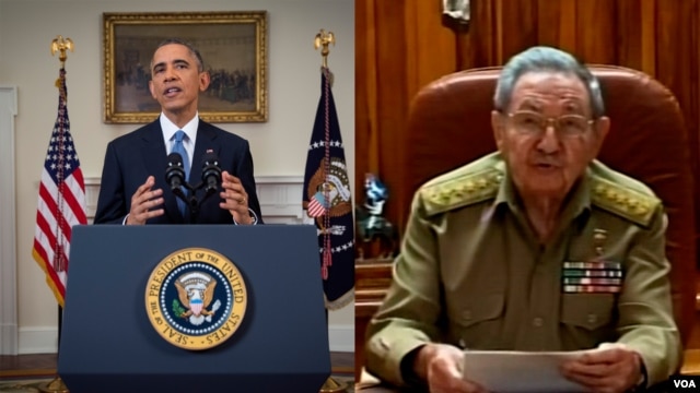 Tổng thống Mỹ Barack Obama và Chủ tịch Cuba Raul Castro