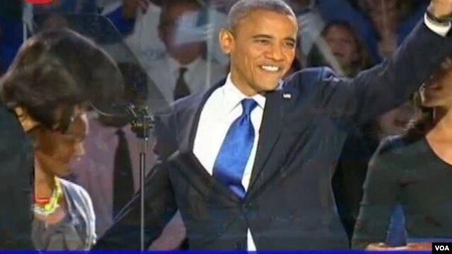 Re-elected US President Barack Obama.