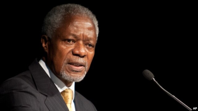 Former U.N. secretary-general Kofi Anna, Geneva, Switzerland, March 16, 2012.