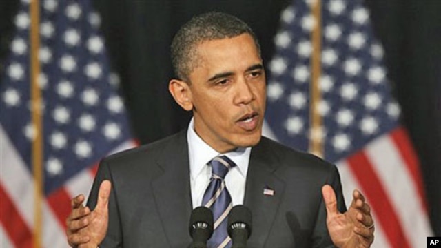 President Barack Obama outlines his fiscal policy during an address at George Washington University in Washington, April 13, 2011