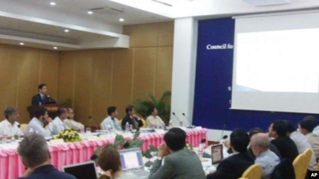 Experts on water security met in Siem Reap on Friday, July 15, 2011, at a two-day conference of the Council for Security Cooperation in the Asia Pacific in an effort to address upcoming issues surrounding such projects and other water conflict.