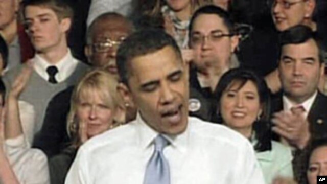 President Barack Obama speaking in Ohio