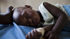 Malaria patient in South Sudanese state of Northern Bahr el-Ghazal, June 1, 2012.  