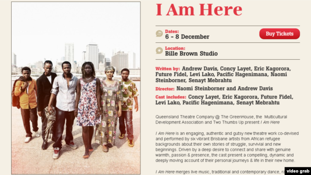 "I Am Here" is being staged at the Queensland Theatre Company in Brisbane, Australia.